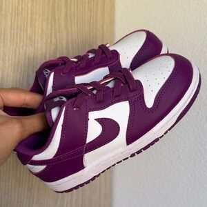 Never Worn Nike Dunk Low Kids Sneakers in Purple and White
